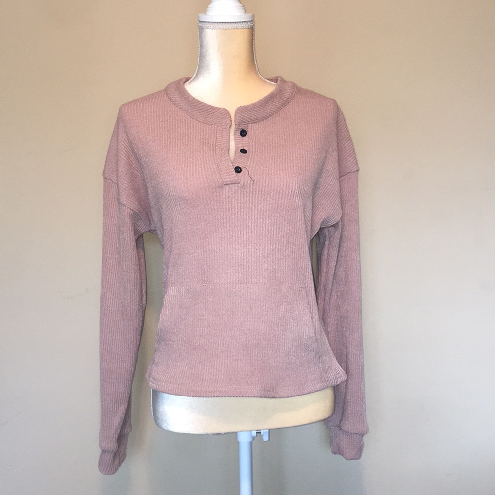 Ribbed Front Uni Pocket Sweater - Picture 2 of 6